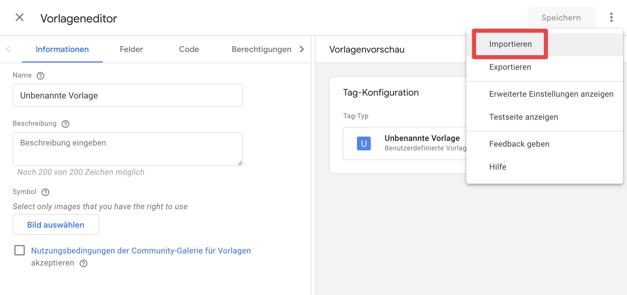 Import Outbrain Tag Template