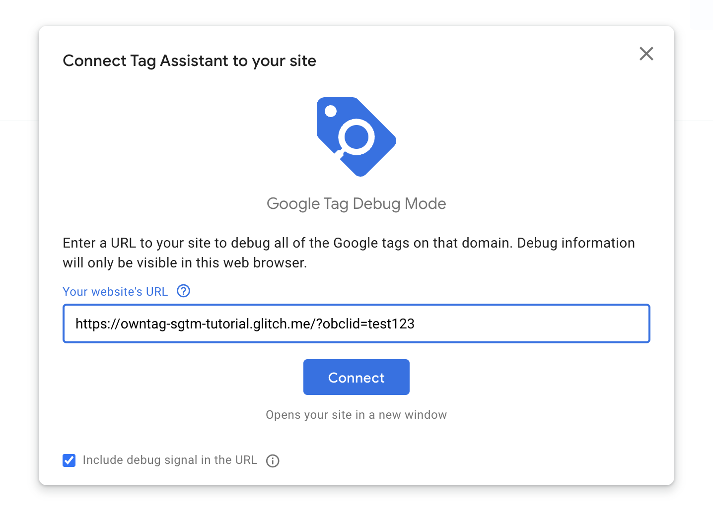 Google Tag Assistant URL